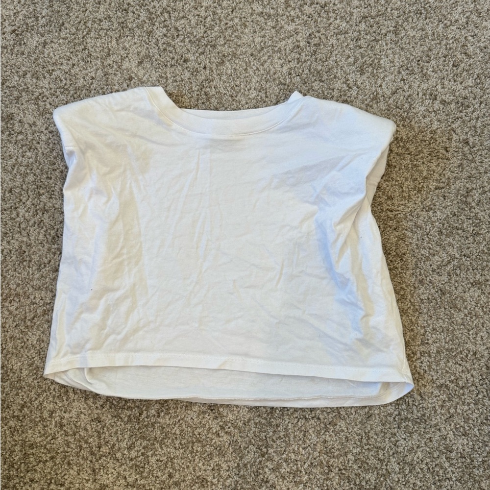 ARITZIA SHOULDER PAD CROP BLOUSE
